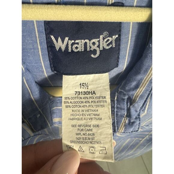 Wrangler Mens Western Pearl Snap Shirt Multicolor Stripes 18 Cowboy Cut FS! - Picture 3 of 4